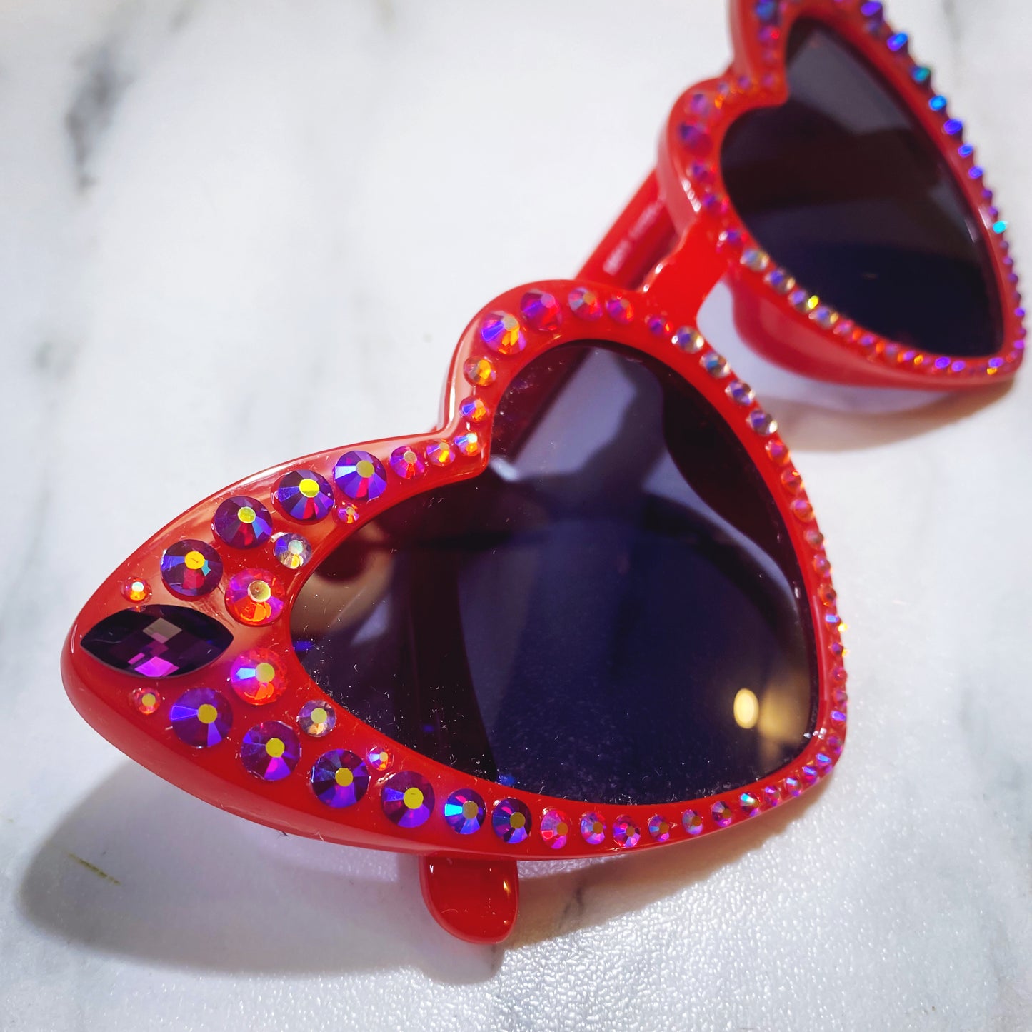 Rhinestone Sunglasses - Hearts